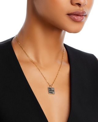 Champagne Diamond Big Brown Bag Pendant Necklace in 14K Yellow Gold, 0.33 tcw