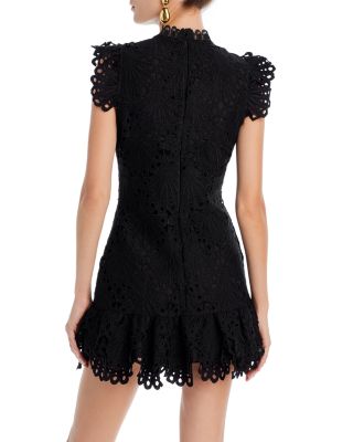 Mock Neck Lace Shift Dress - Exclusive