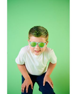 Seafoam Blue Keyhole Seafoam Polarized Mirrored Lens Sunglasses