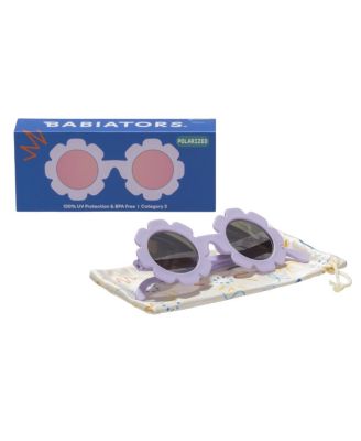 Irresistible Iris Flower Lavender Polarized Mirrored Lens Sunglasses