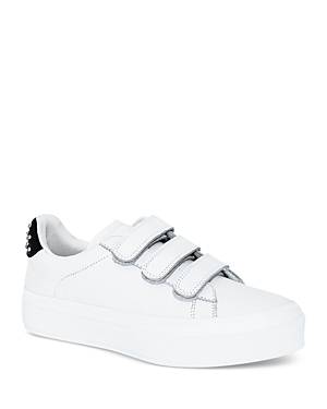 J/slides Women's Gennie Platform Sneakers In White Leather
