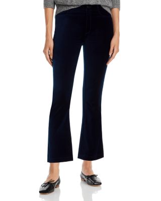 PAIGE Claudine High Rise Velvet Ankle Flare Jeans in Deep Navy