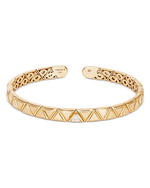 Marina B 18k Yellow Gold Triangolini Diamond Trillion Cuff Bangle Bracelet