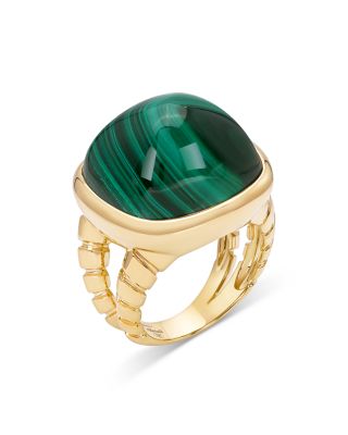 Marina B - 18K Yellow Gold Tigella Malachite Statement Ring