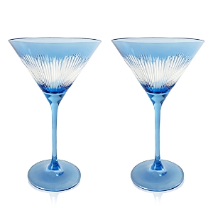 Shop Michael Wainwright Berkshire Martini Glass, Set Of 2 In Blue