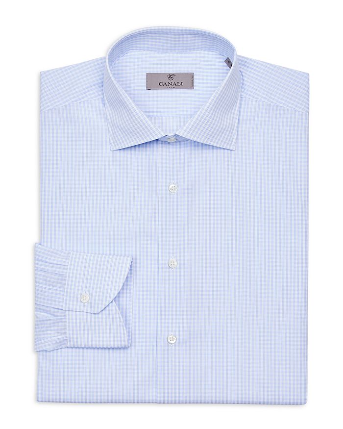 Canali Cotton Check Modern Fit Dress Shirt | Bloomingdale's