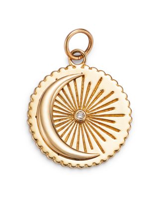 Moon & Meadow - Charm Collection 14K Yellow Gold Diamond Crescent Moon Charm