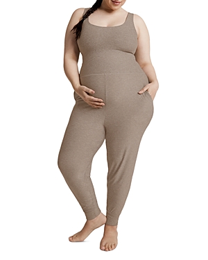 Beyond Yoga Space Dyed Maternity Jumpsuit In Birch Heather