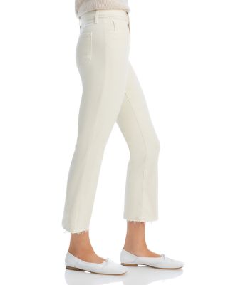 Kendra High Rise Crop Flare Jeans in Blanc
