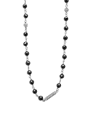 Shop Lagos Sterling Silver Caviar Icon Ceramic Bead Link Long Strand Necklace, 34 In Black/silver