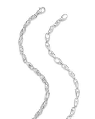 Sterling Silver Reflect Slim Link Statement Necklace, 21.65"