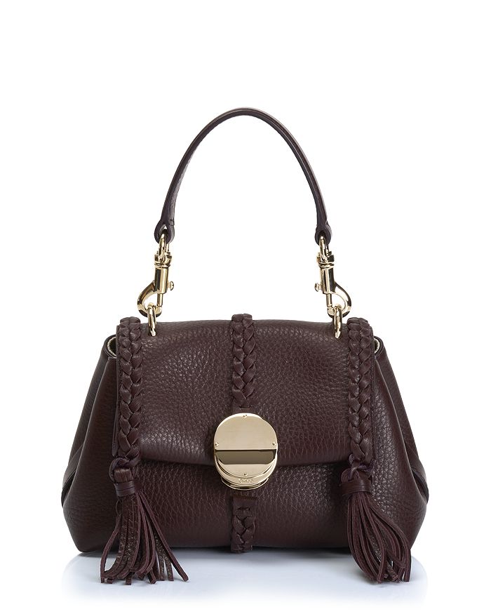 STRATHBERRY: wool midi bag in patchwork leather - Burgundy