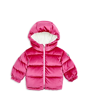 Shop Moncler Girls' Daos Chenille Down Jacket - Baby, Little Kid In Bright Pink