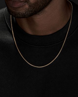 Men's Box Chain Necklace in 18K Yellow Gold 18"-26", 2.7mm
