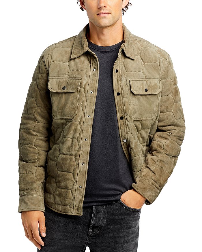 Over The Moon Suede Hex Quilted Jacket