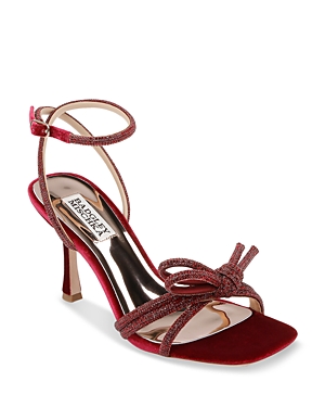 Shop Badgley Mischka Women's Effie Ankle Strap High Heel Sandals In Red