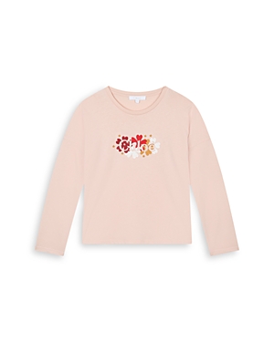 Chloe Girls' Embroidered Floral Logo Tee - Big Kid