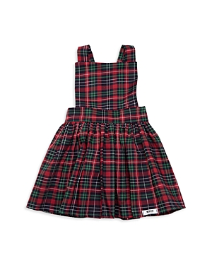Worthy Threads Girls' Tartan Pinafore Dress - Baby, Little Kid In Dark Red