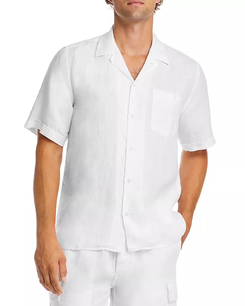 Vilebrequin Short Sleeved Solid Linen Shirt