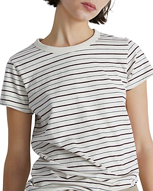 Rag & Bone The Slub Stripe Tee In White Multi
