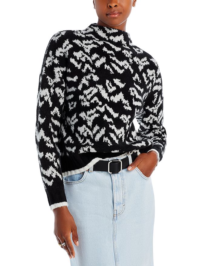 Leopard print mock turtleneck cheap