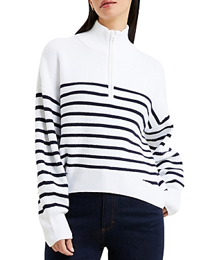 French Connection Babysoft Half Zip Sweater In Winter White
