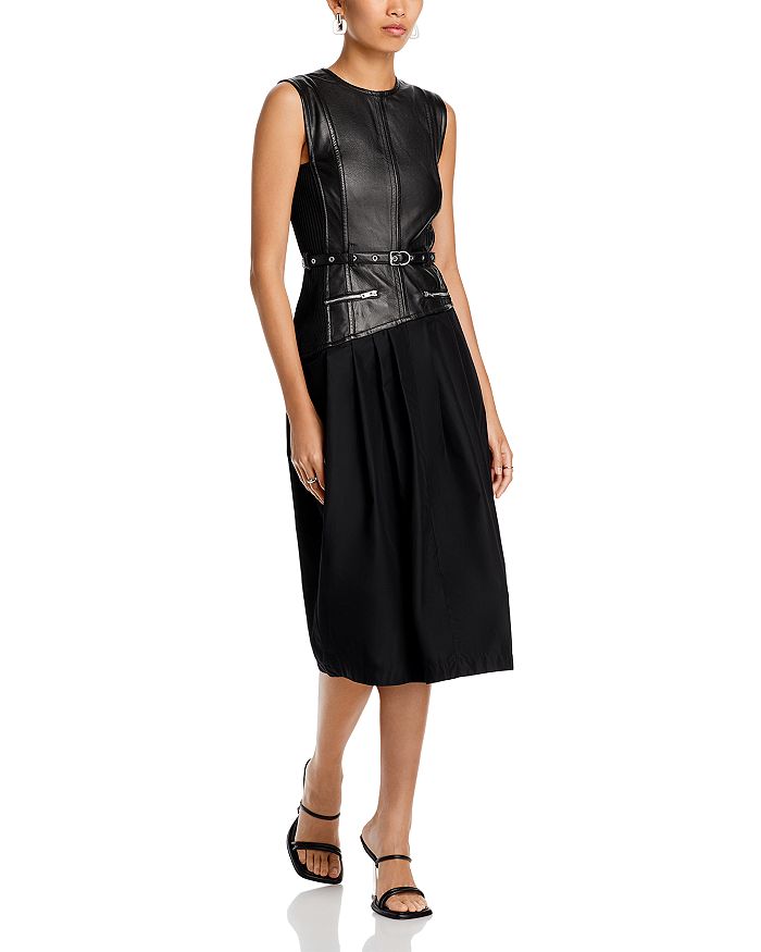 3.1 Phillip Lim Belted Mixed Media Dress Bloomingdale's