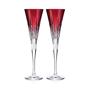 WATERFORD NEW YEAR CELEBRATION RED FLUTE, SET OF 2