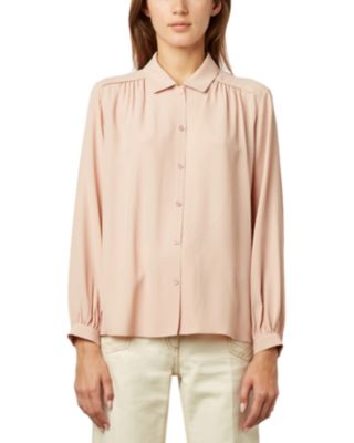 Gerard Darel Colombe Button Front Shirt In Nude | ModeSens