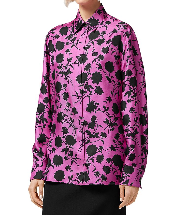 Versace Floral Silhouette Silk Shirt