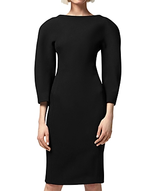 Shop Versace Enver Midi Dress In Black