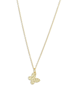 Argento Vivo Hammered Butterfly Pendant Necklace in 18K Gold Plated Sterling Silver, 16-18