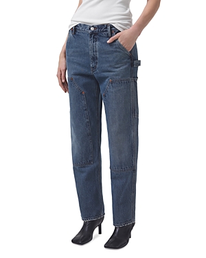 Shop Agolde Rami High Rise Straight Carpenter Jeans In Repetition
