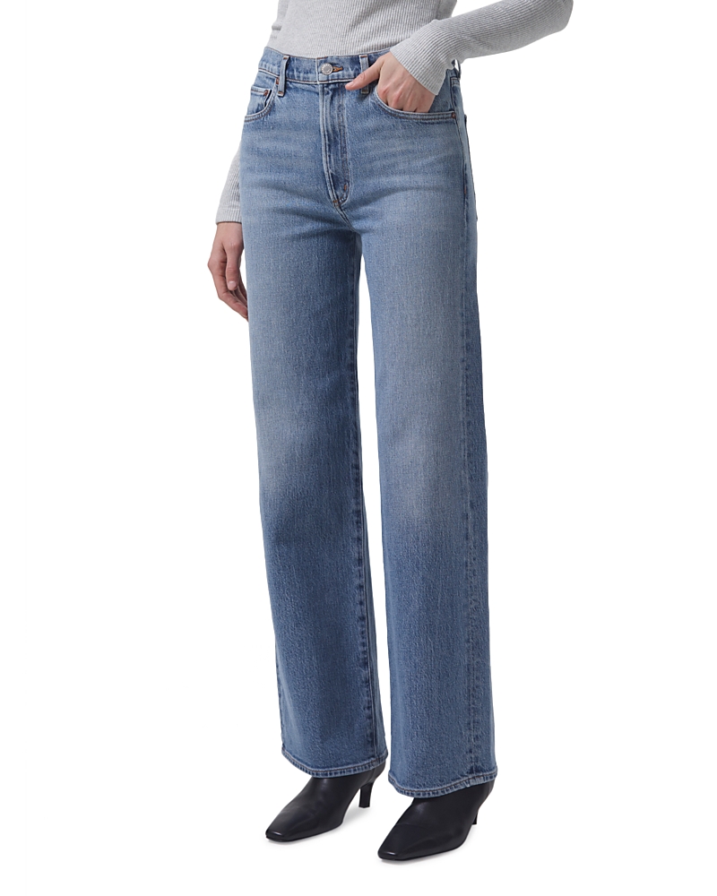 Agolde Harper Mid Rise Wide Leg Jeans in Flash