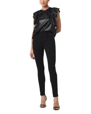 The Charlie High Rise Ankle Skinny Jeans in Black