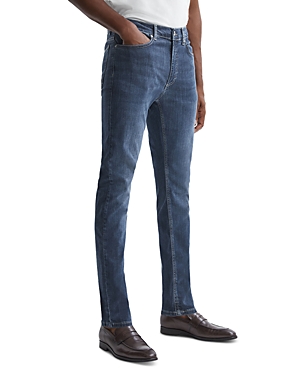 Reiss James Washed Jersey Slim Fit Jeans In Indigo