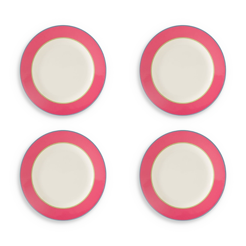 Spode Calypso 9.5 Salad Plates, Set Of 4 In Pink