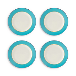 Spode Calypso 9.5 Salad Plates, Set Of 4 In Turquoise