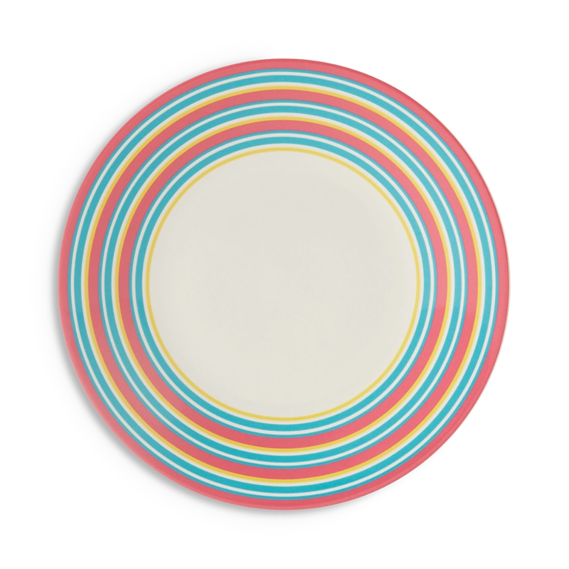 Spode Calypso 9.5 Salad Plates, Set Of 4 In Multi Stripe