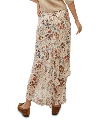 Sira Silk Ruched Midi Skirt