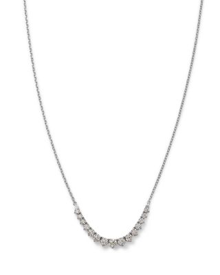 Bloomingdale's Fine Collection - Diamond Graduated Curved Bar Necklace in 14K White Gold, 3.0 ct. t.w.