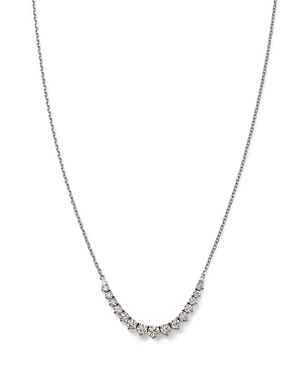 Bloomingdale's Diamond Graduated Curved Bar Necklace in 14K White Gold, 3.0 ct. t.w.