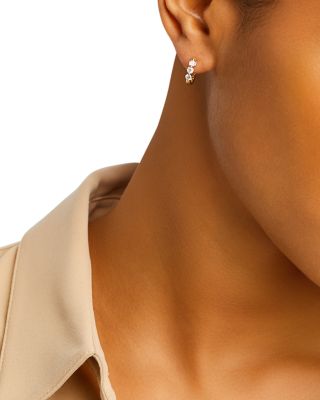 Diamond Hoop Earrings in 14K Yellow Gold, 0.50 tcw