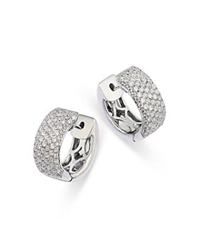 Bloomingdale's - Diamond Pavé Huggie Hoop Earrings in 14K White Gold, 1.60 ct. t.w.