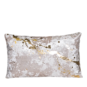 Aviva Stanoff Constellation Creme Gold Crushed Velvet Pillow, 12 X 20 In Crème/gold