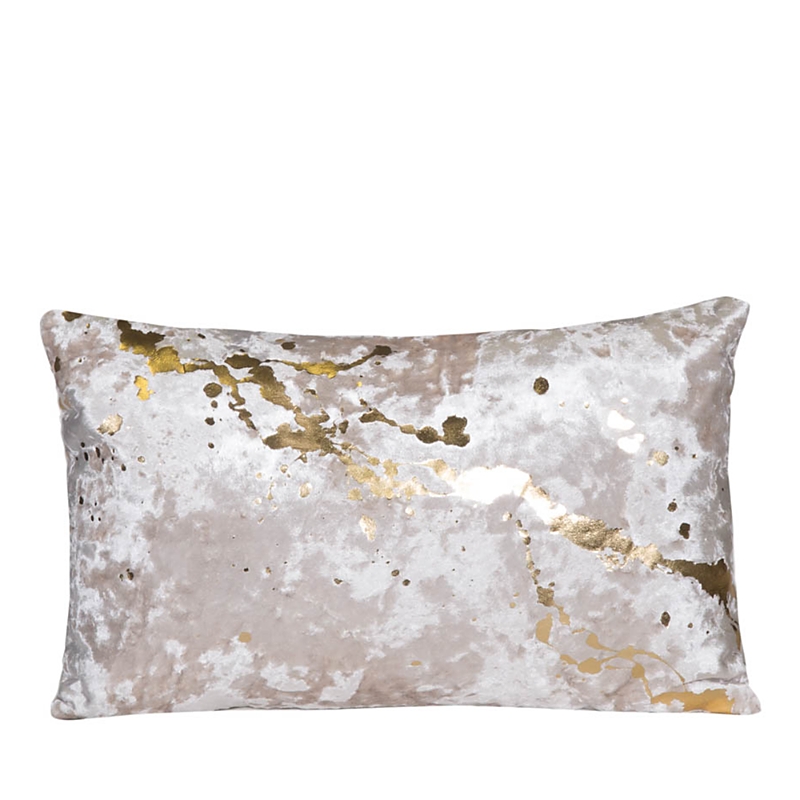 Aviva Stanoff Constellation Creme Gold Crushed Velvet Pillow, 12 x 20