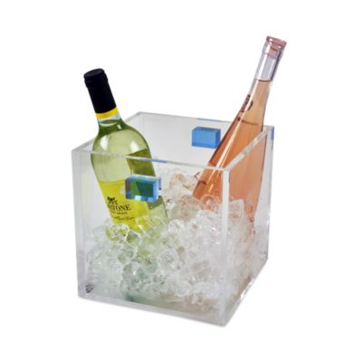Clear Wine Cooler with Blue Handles