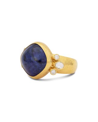 Gurhan - 24K Yellow Gold Rune Tanzanite & Diamond Statement Ring
