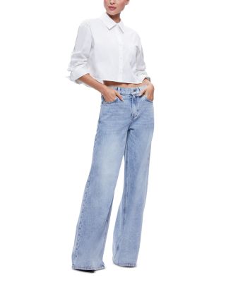 Finely Cropped Oversized Button Down Shirt