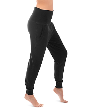 Plush Ultra Soft Foldover Jogger Trousers In Black